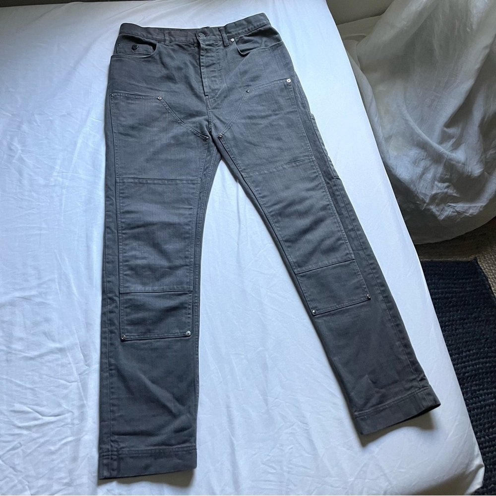 LANVIN dark grey utility slim‎ straight leg pants jeans